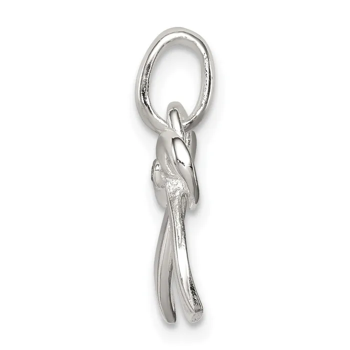 Sterling Silver Polished Diamond Bow Pendant Goldia Necklaces