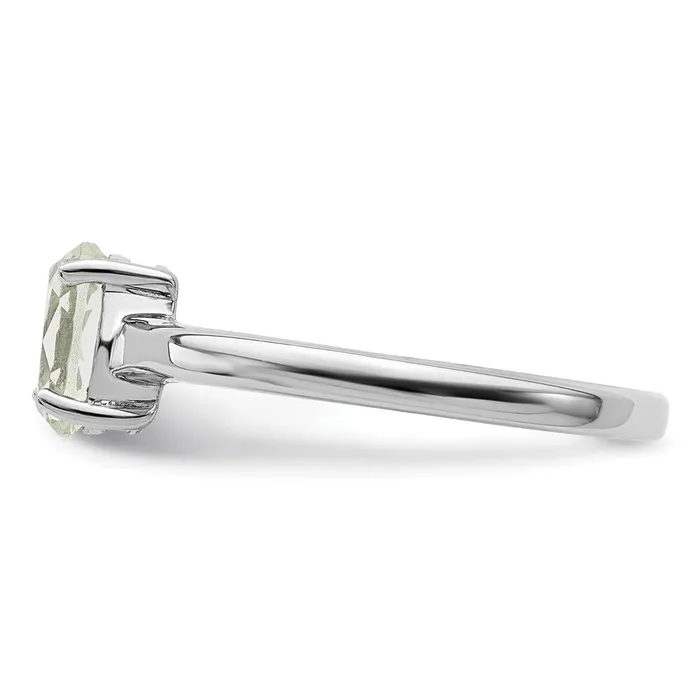 Sterling Silver Rhodium Green Quartz Ring Goldia Rings