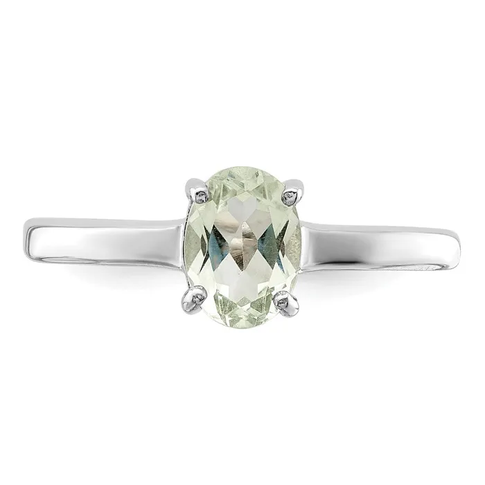 Sterling Silver Rhodium Green Quartz Ring Goldia Rings