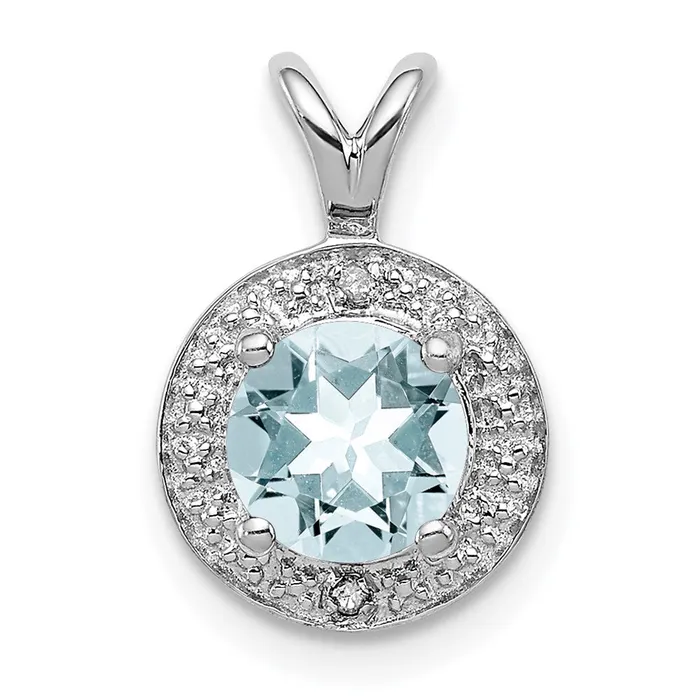 Sterling Silver Rhodiumplated Diamond u0026 Aquamarine Pendant Goldia Necklaces Sterling Silver Rhodiumplated Diamond u0026 Aquamarine Pendant Goldia Necklaces