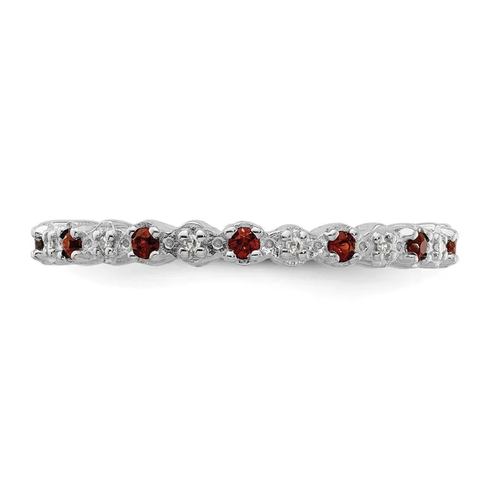 Sterling Silver Stackable Expressions Garnet u0026 Diamond Ring Goldia Rings