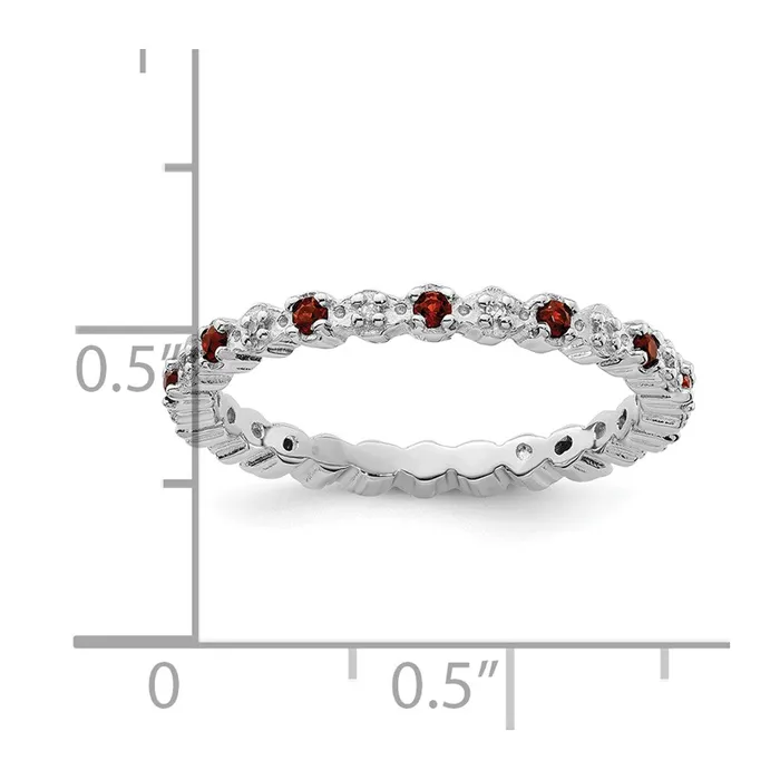 Sterling Silver Stackable Expressions Garnet u0026 Diamond Ring Goldia Rings