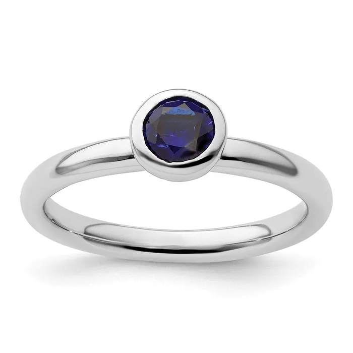 Sterling Silver Stackable Expressions Low 5mm Round Cr Sapphire Ring Goldia Rings Sterling Silver Stackable Expressions Low 5mm Round Cr Sapphire Ring Goldia Rings