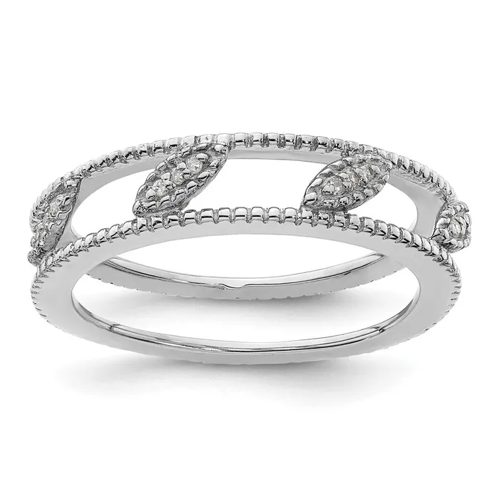 Sterling Silver Stackable Expressions Rhodiumplated Diamond Jacket Ring Goldia Rings Sterling Silver Stackable Expressions Rhodiumplated Diamond Jacket Ring Goldia Rings