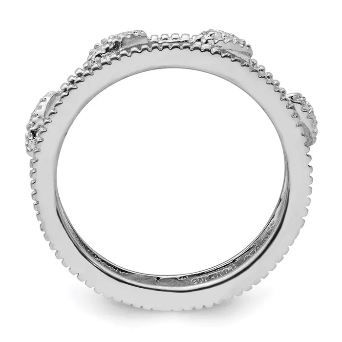 Sterling Silver Stackable Expressions Rhodiumplated Diamond Jacket Ring Goldia Rings