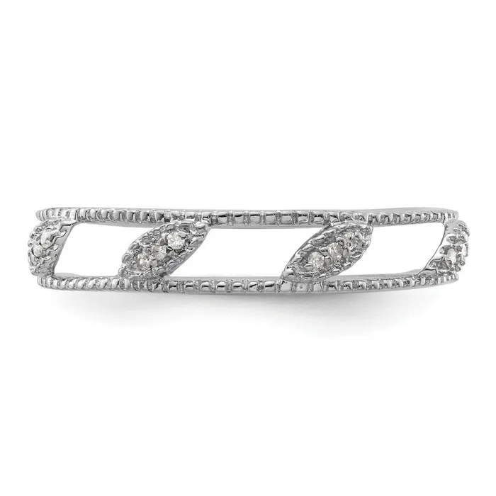 Sterling Silver Stackable Expressions Rhodiumplated Diamond Jacket Ring Goldia Rings