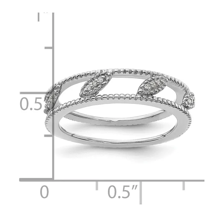 Sterling Silver Stackable Expressions Rhodiumplated Diamond Jacket Ring Goldia Rings
