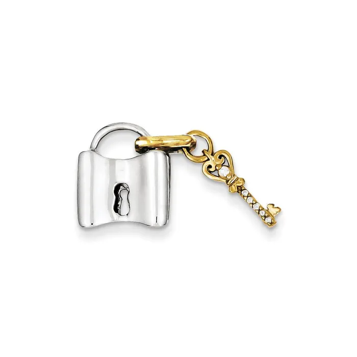 Sterling Silver u0026 Vermeil Diamond Lock u0026 Key Pendant Goldia Necklaces Sterling Silver u0026 Vermeil Diamond Lock u0026 Key Pendant Goldia Necklaces