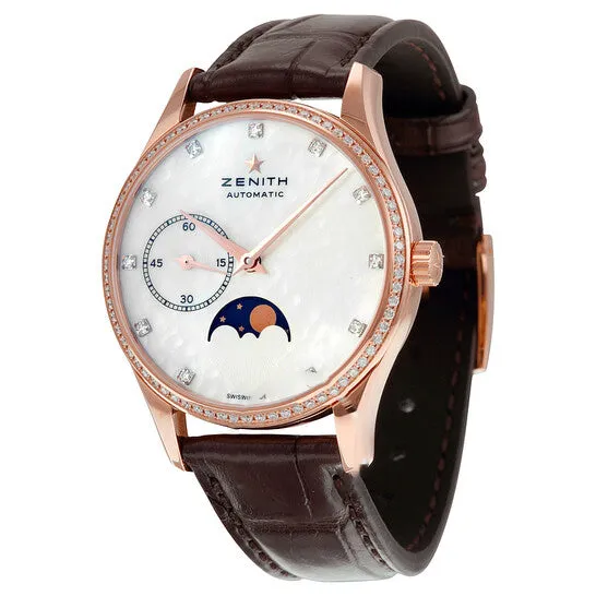 Watches JMS always Original Zenith Heritage Ultra Thin Moonphase 18kt Rose Gold Automatic Mother of Pearl Dial Ladies Watch 22231069281C709 Watches JMS always Original Zenith Heritage Ultra Thin Moonphase 18kt Rose Gold Automatic Mother of Pearl Dial Ladies Watch 22231069281C709