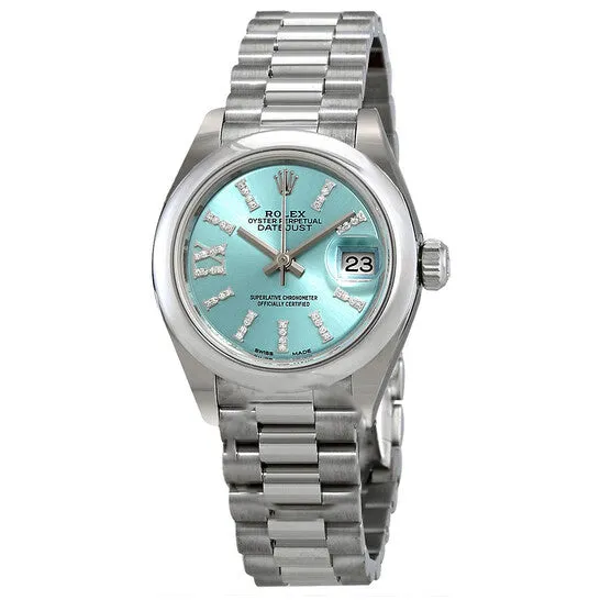 Watches Original Rolex LadyDatejust Ice Blue Diamond Dial Ladies Platinum President Watch 279166IBLRDP JMS always Watches Original Rolex LadyDatejust Ice Blue Diamond Dial Ladies Platinum President Watch 279166IBLRDP JMS always