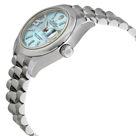 Watches Original Rolex LadyDatejust Ice Blue Diamond Dial Ladies Platinum President Watch 279166IBLRDP JMS always Watches Original Rolex LadyDatejust Ice Blue Diamond Dial Ladies Platinum President Watch 279166IBLRDP JMS always